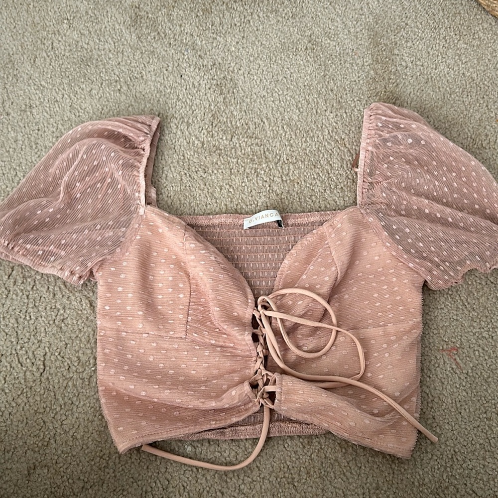 Super cute nude top from a beach boutique
